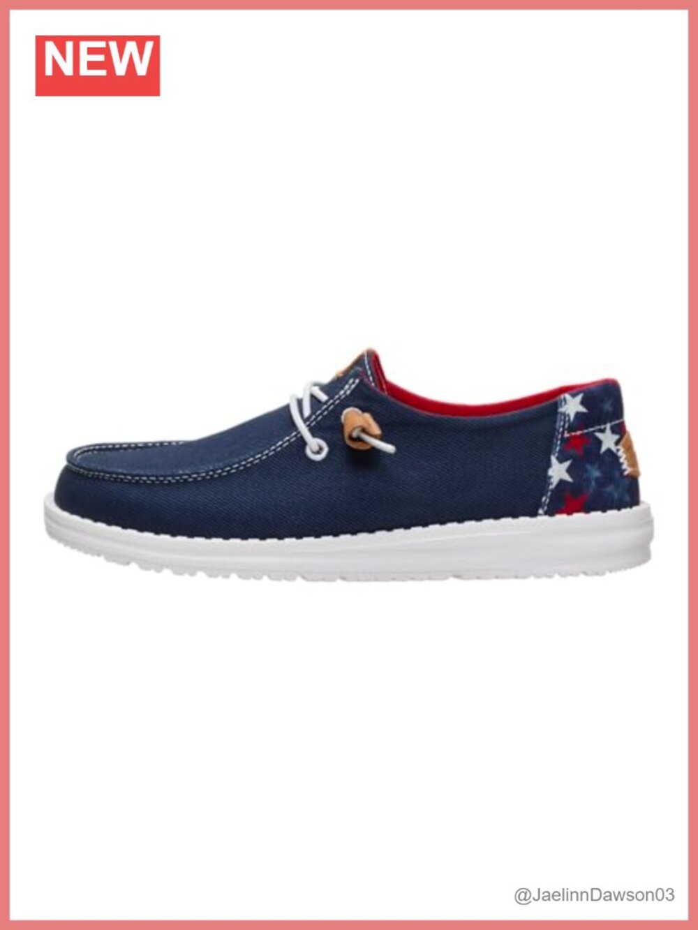 HEYDUDE Women's Wendy Americana Stars Slip On Loafer | Elastic Laces